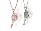 Moissanite Pavé Tennis Racket Pendant – Gold Plated 925 Silver