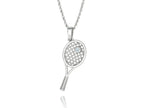 Moissanite Pavé Tennis Racket Pendant – Gold Plated 925 Silver