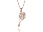 Moissanite Pavé Tennis Racket Pendant – Gold Plated 925 Silver