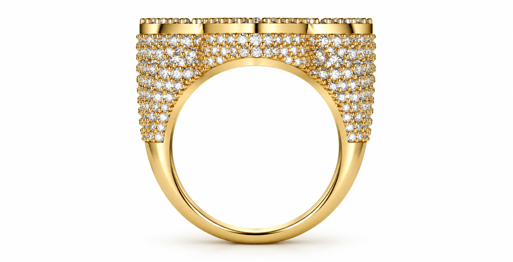 Iced Out Clover Ring – Four Leaf Clover Hip Hop Ring