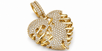 Iced Out Caged Heart Pendant – Rib Cage Heart Hip Hop Pendant