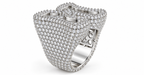 Iced Out Letter M Ring – Baguette Initial Hip Hop Ring