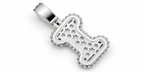 Iced Out Dog Bone Pendant – Pave Bone Charm Pendant