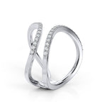 Moissanite Open X Criss Cross Ring – Gold Plated 925 Silver