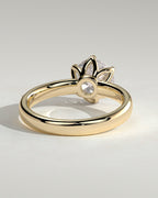 18k Gold Round Brilliant Six Prong Solitaire Diamond Engagement Ring — yellow gold [color:yellow]