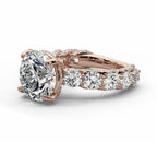 Graduated Round Moissanite Solitaire Engagement Ring – Gold Plated 925 Silver