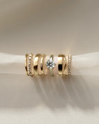 18k Gold Round Brilliant Six Prong Solitaire Diamond Engagement Ring — yellow gold [color:yellow]