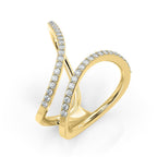 Moissanite Open X Criss Cross Ring – Gold Plated 925 Silver