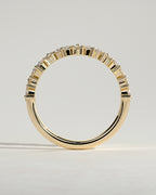 Marquise and Round Diamond Half Eternity Wedding Band — yellow gold [color:yellow]