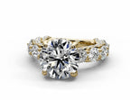 Graduated Round Moissanite Solitaire Engagement Ring – Gold Plated 925 Silver