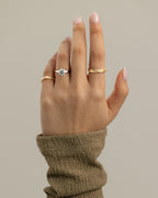 18k Gold Round Brilliant Six Prong Solitaire Diamond Engagement Ring — yellow gold [color:yellow]
