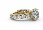 Graduated Round Moissanite Solitaire Engagement Ring – Gold Plated 925 Silver