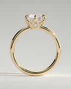 18k Gold Round Brilliant Six Prong Solitaire Diamond Engagement Ring — yellow gold [color:yellow]