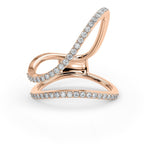 Moissanite Open X Criss Cross Ring – Gold Plated 925 Silver