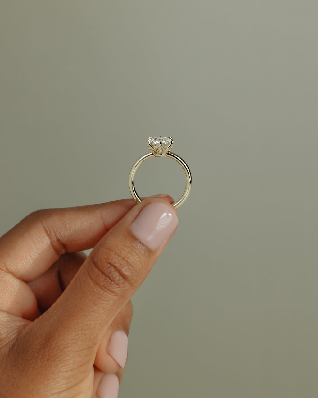 18k Gold Round Brilliant Six Prong Solitaire Diamond Engagement Ring — yellow gold [color:yellow]