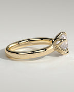 18k Gold Round Brilliant Six Prong Solitaire Diamond Engagement Ring — yellow gold [color:yellow]