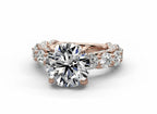 Graduated Round Moissanite Solitaire Engagement Ring – Gold Plated 925 Silver