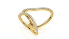 Moissanite Open X Criss Cross Ring – Gold Plated 925 Silver