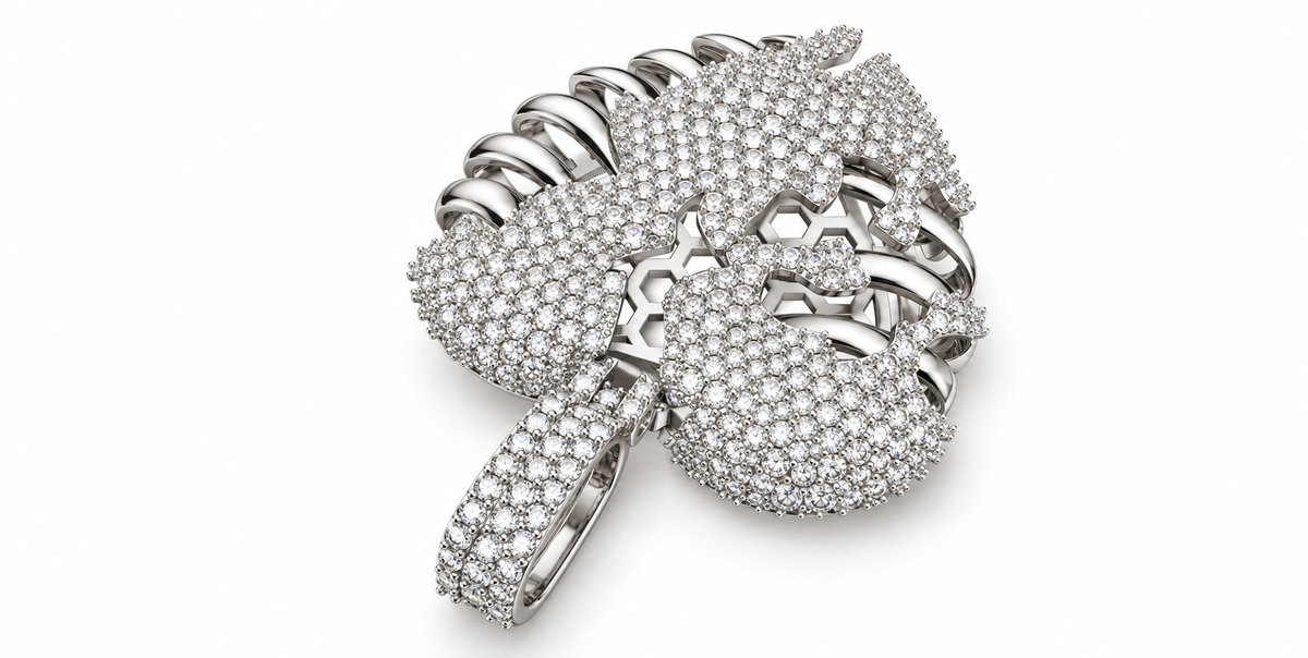 Iced Out Caged Heart Pendant – Rib Cage Heart Hip Hop Pendant