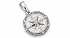 Yellow Gold Large Nautical Compass Medallion Pendant Charm