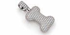 Iced Out Dog Bone Pendant – Pave Bone Charm Pendant