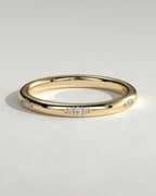 Clustered Hammer Set Moissanite Wedding Band – 18K Yellow, White & Rose Gold