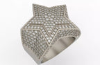 Iced Out Layered Star Ring – Fully Iced Star Hip Hop Ring