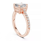 Asscher Cut Hidden Halo Pavé Engagement Ring