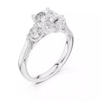 Pear Cut Three Stone Engagement Ring with Pear Side Stones