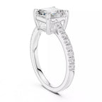 Asscher Cut Hidden Halo Pavé Engagement Ring