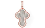 Iced Out Baguette Cross Pendant – Clover Cross Hip Hop Pendant