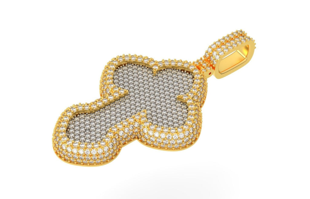 Iced Out Bubble Cross Pendant – Puffy Cross Hip Hop Pendant