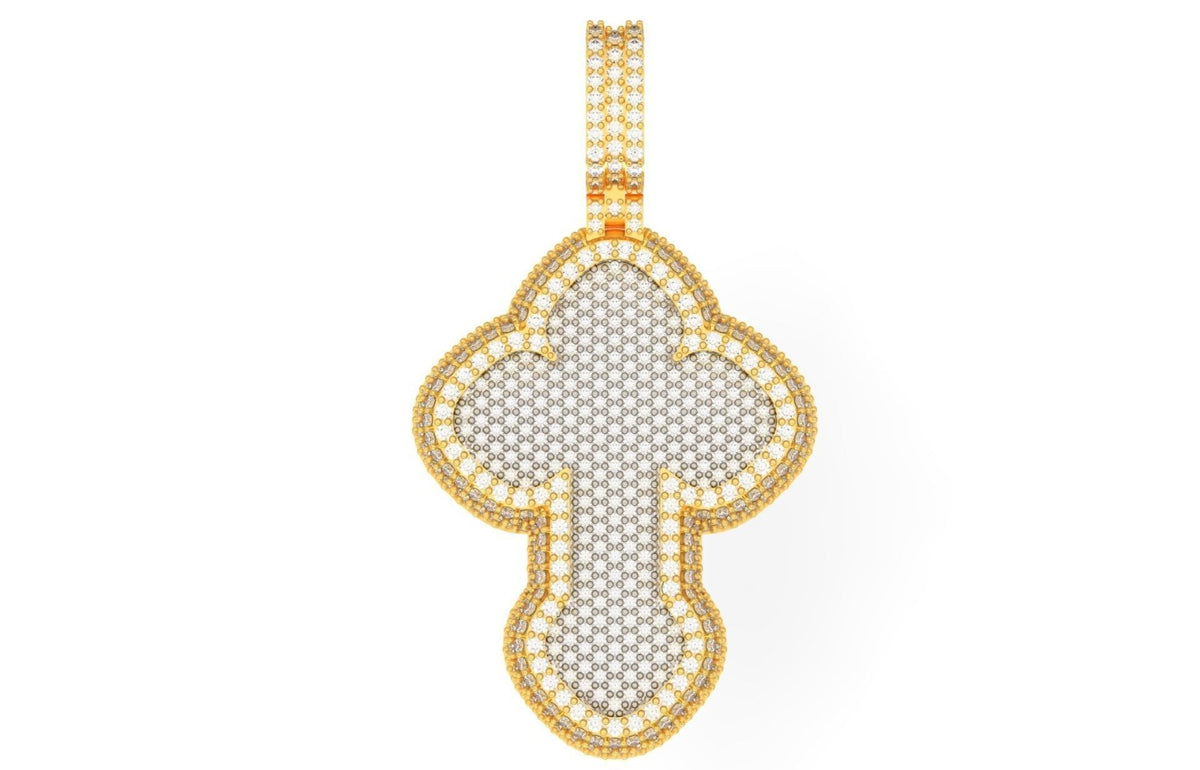 Iced Out Bubble Cross Pendant – Puffy Cross Hip Hop Pendant