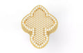 Iced Out Clover Cross Ring – Yellow Gold Hip Hop Ring