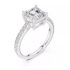 Asscher Cut Hidden Halo Pavé Engagement Ring