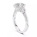 Pear Cut Three Stone Engagement Ring with Pear Side Stones