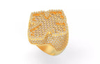 Iced Out Baguette Clover Ring – Cross Pattern Hip Hop Ring