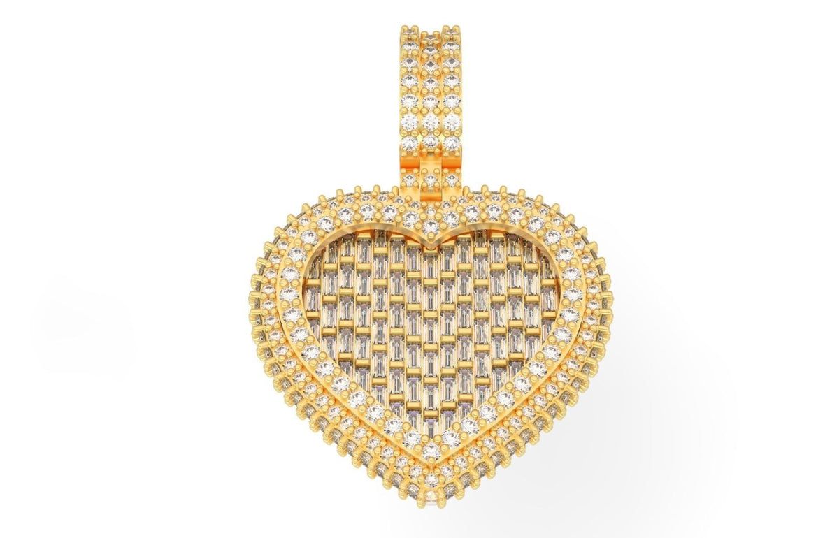 Iced Out Pave Heart Pendant – Classic Heart Hip Hop Pendant