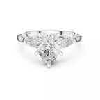 Pear Cut Three Stone Engagement Ring with Pear Side Stones