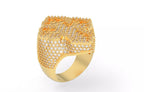 Iced Out Baguette Clover Ring – Cross Pattern Hip Hop Ring