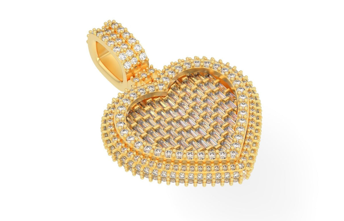 Iced Out Pave Heart Pendant – Classic Heart Hip Hop Pendant