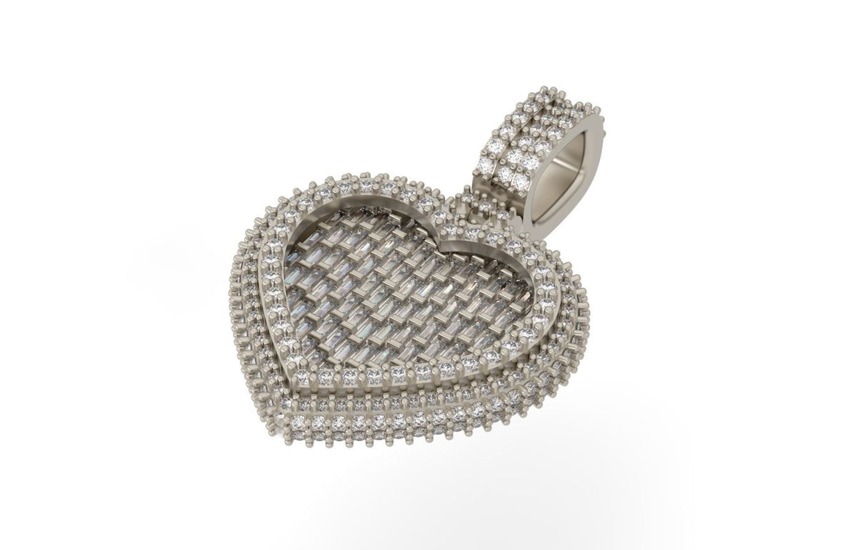 Iced Out Pave Heart Pendant – Classic Heart Hip Hop Pendant
