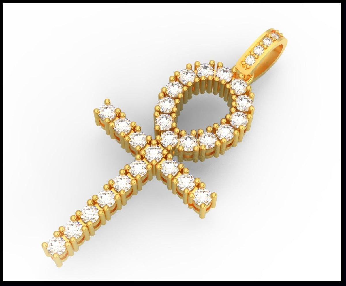 Iced Out Ankh Pendant – Ankh Cross Hip Hop Pendant