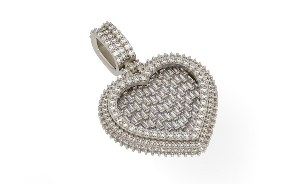 Iced Out Pave Heart Pendant – Classic Heart Hip Hop Pendant