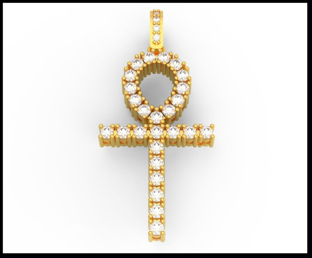 Iced Out Ankh Pendant – Ankh Cross Hip Hop Pendant