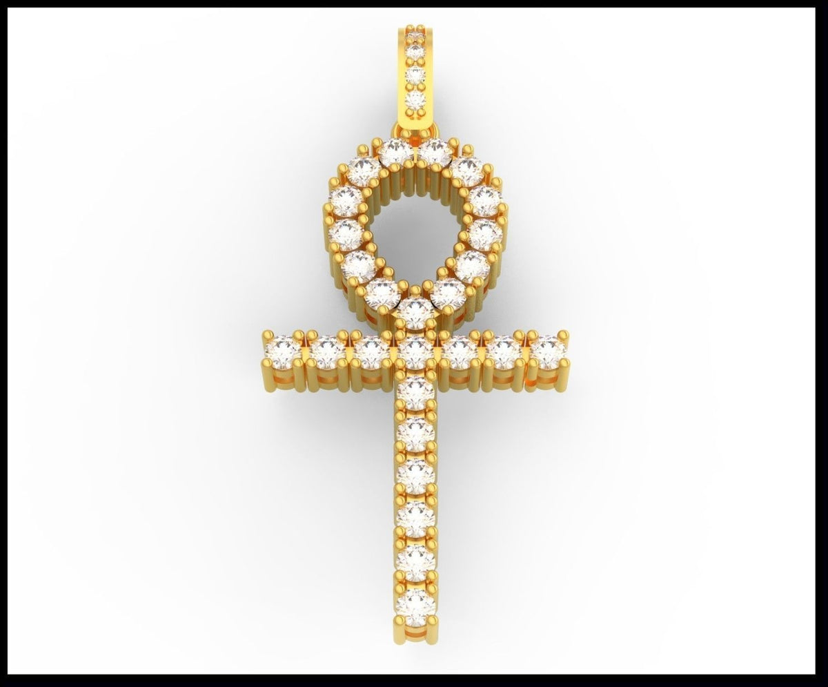 Iced Out Ankh Pendant – Ankh Cross Hip Hop Pendant