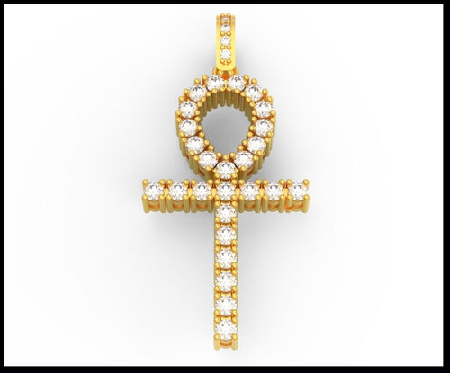 Iced Out Ankh Pendant – Ankh Cross Hip Hop Pendant