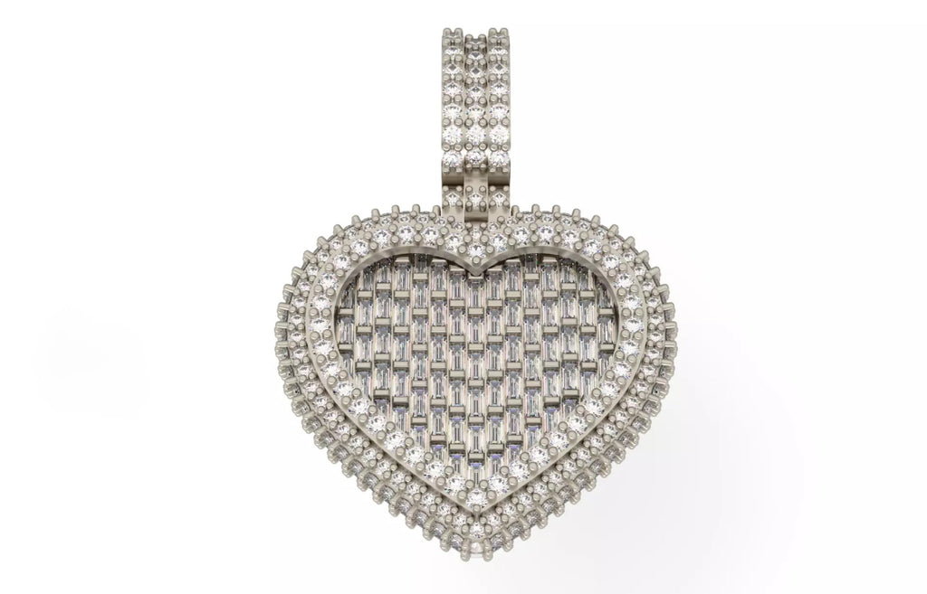 Iced Out Pave Heart Pendant – Classic Heart Hip Hop Pendant