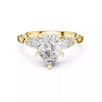 Pear Cut Three Stone Engagement Ring with Pear Side Stones