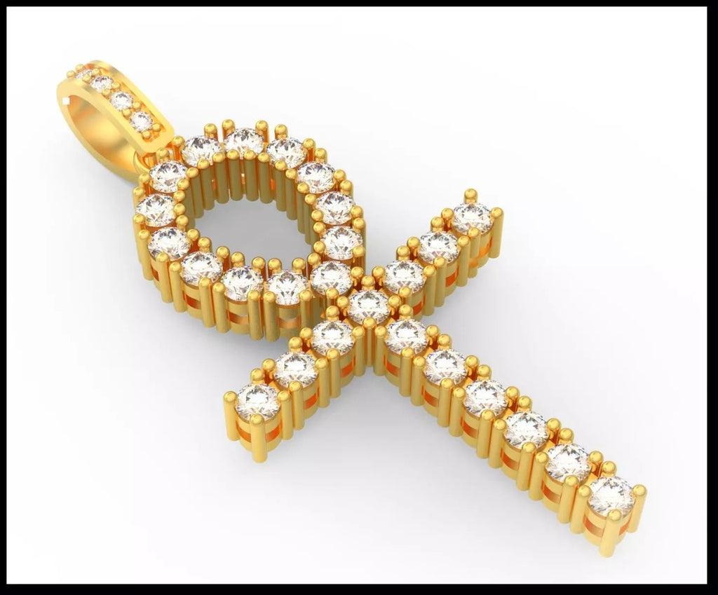 Iced Out Ankh Pendant – Ankh Cross Hip Hop Pendant